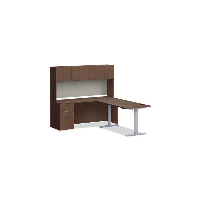 HON Mod Desk Hutch, 3 Compartments, 72w x 14d x 39.75h, Sepia Walnut