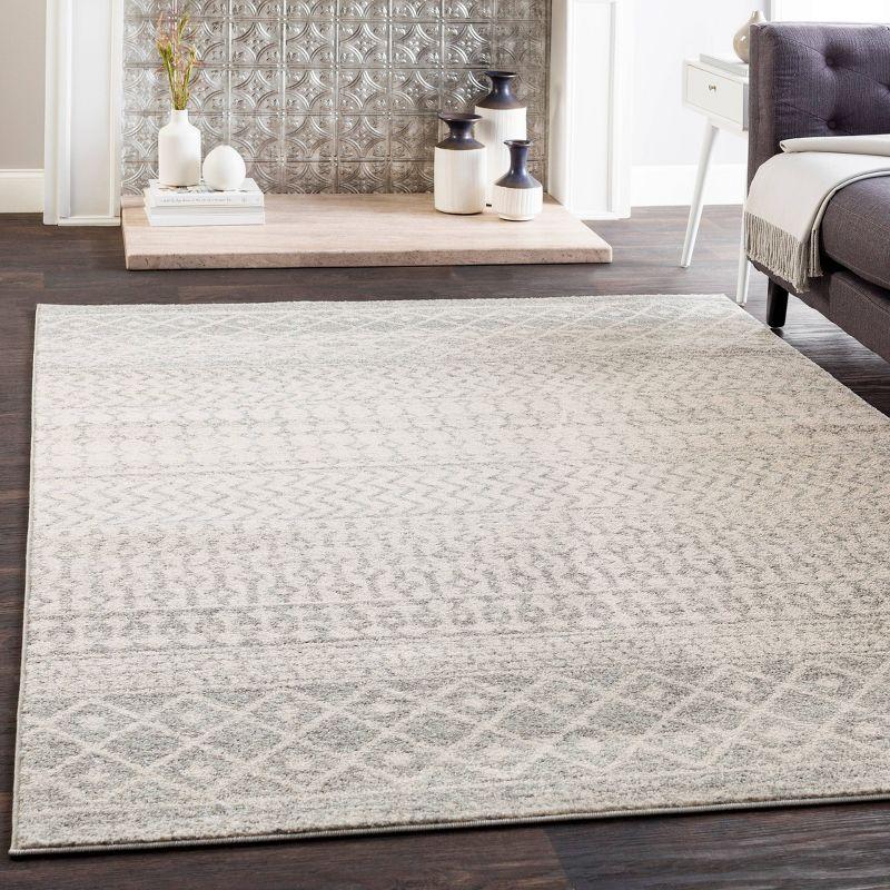 Reversible Gray Synthetic 8' x 10' Rectangular Rug