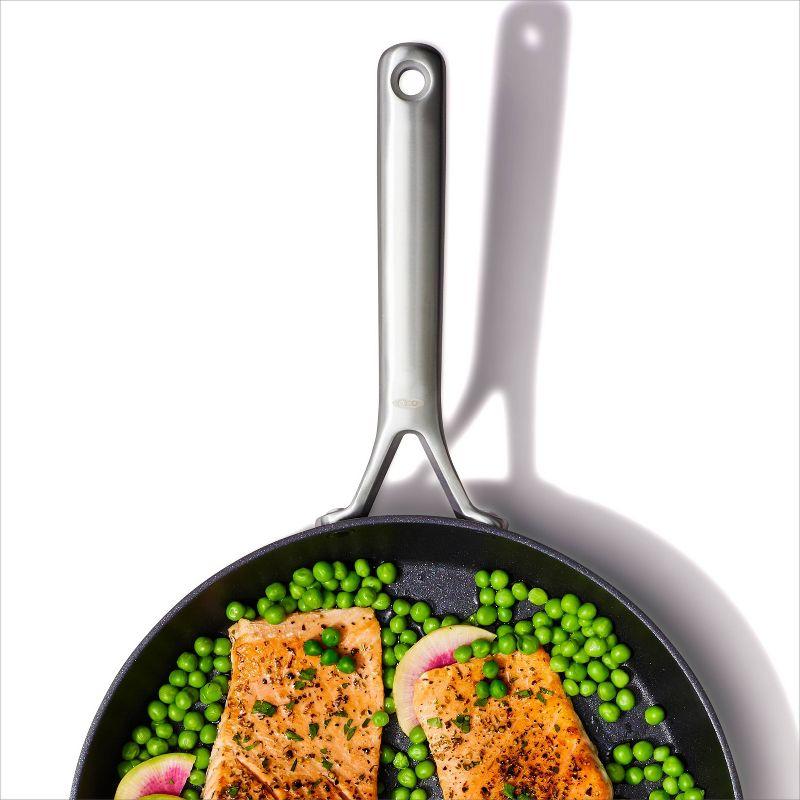 OXO 12" Ceramic Pro Non-Stick Open Frypan Gray: Dishwasher-Safe, Induction & Gas Compatible, Aluminum, 12" Diameter