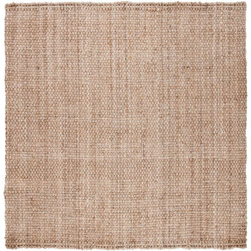 Hand-Spun Jute Square Area Rug in Ivory - 7' Dimension