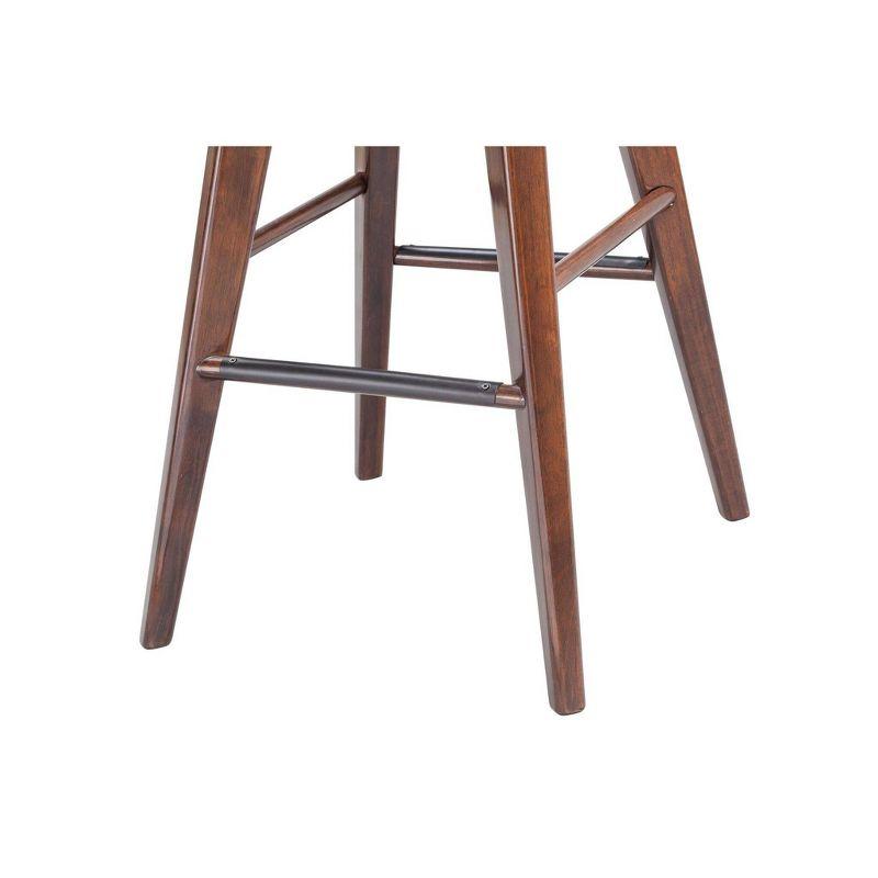 Cappuccino Wood Swivel Backless Bar Stool