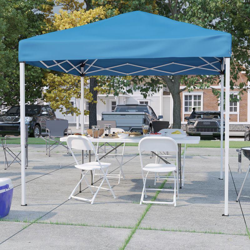 Lennon 8' x 8' Pop Up Canopy, Folding Table and 4 Folding Chairs Bundle