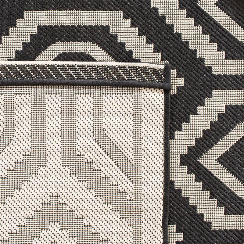 Courtyard CY6902 Power Loomed Indoor and Outdoor Runner Rug - Black/Beige - 2'3"x6'7" - Safavieh