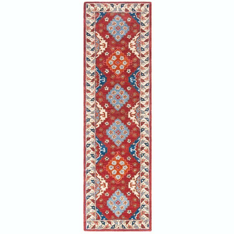 Antiquity AT509 Hand Tufted Runner Rug - Red/Blue - 2'3"x8' - Safavieh.