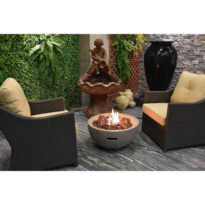 Nantucket 27" Outdoor Fire Pit Propane Table Backyard Patio Heater - Elementi