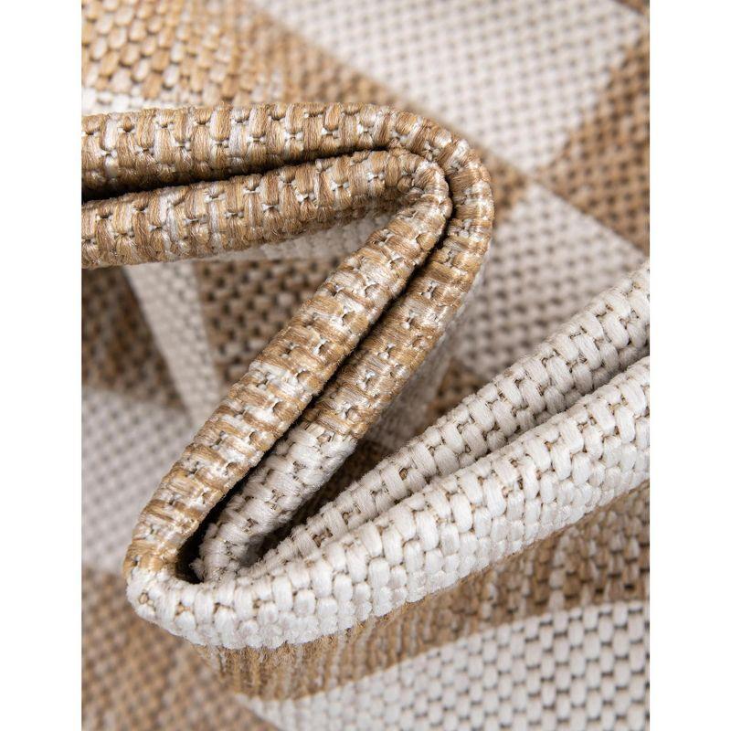 Unique Loom 5' 1 x 8' 0 Rectangle Indoor/Outdoor Striped Taupe Area Rug