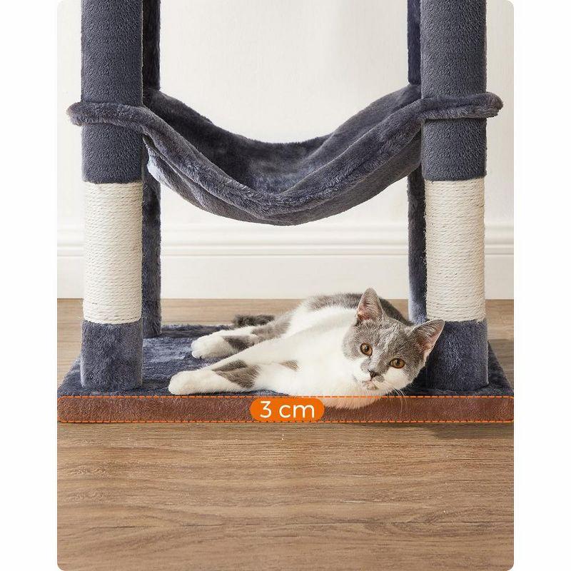 Feandrea Cat Tree, 56.3¡å H Cat Tower for Indoor Cats, Multi-Level Cat Condo with 4 Scratching Posts, 2 Perches, Hammock, Cave, Cream White