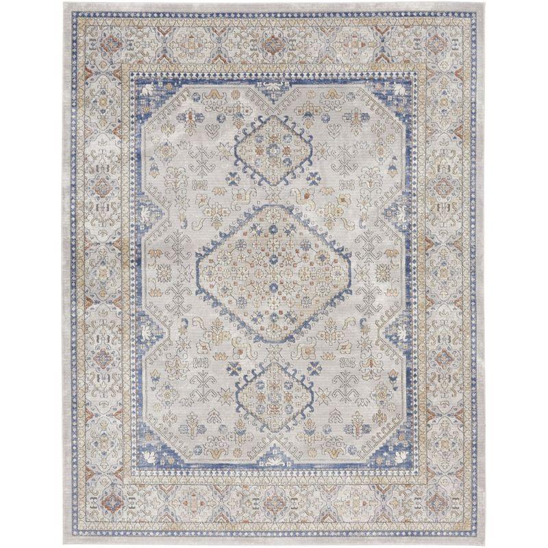 Handmade Grey/Blue Vintage Persian-Inspired 8' x 10' Rug