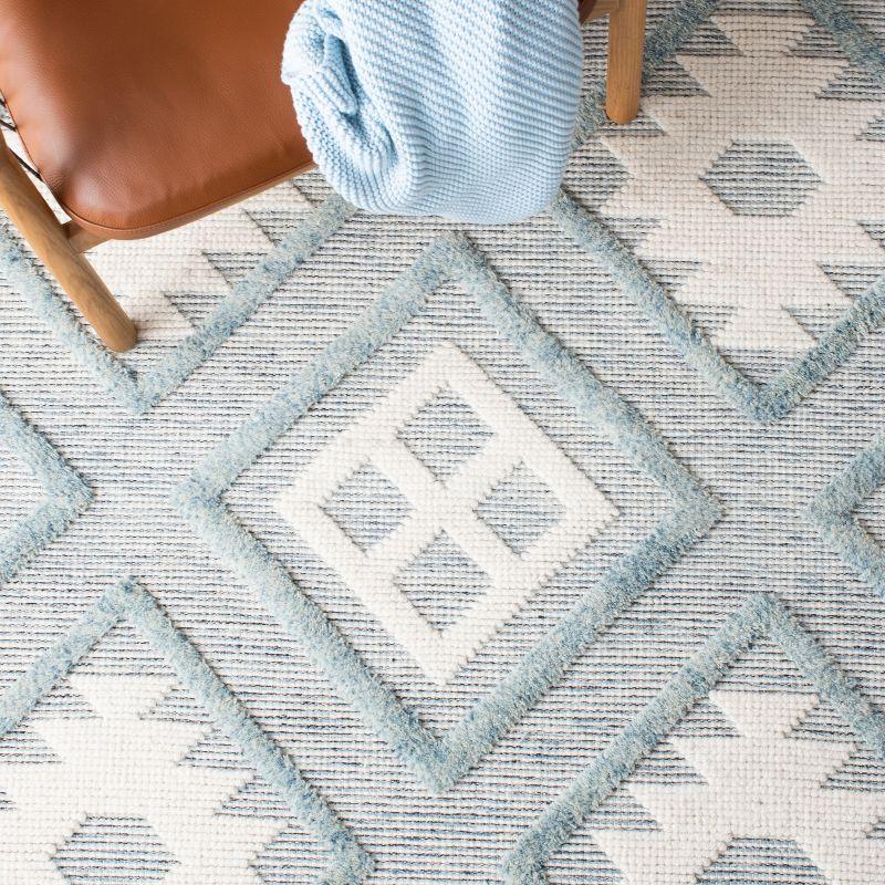 Vermont VRM603 Hand Loomed Area Rug - Blue/Ivory - 5'x8' - Safavieh.