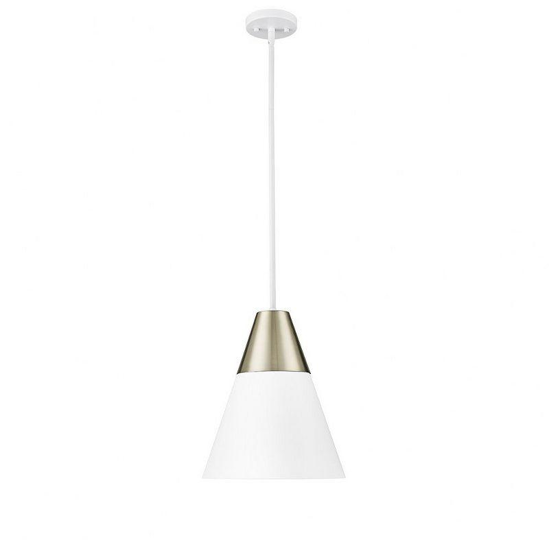 Matte White and Modern Gold Glass Pendant Light