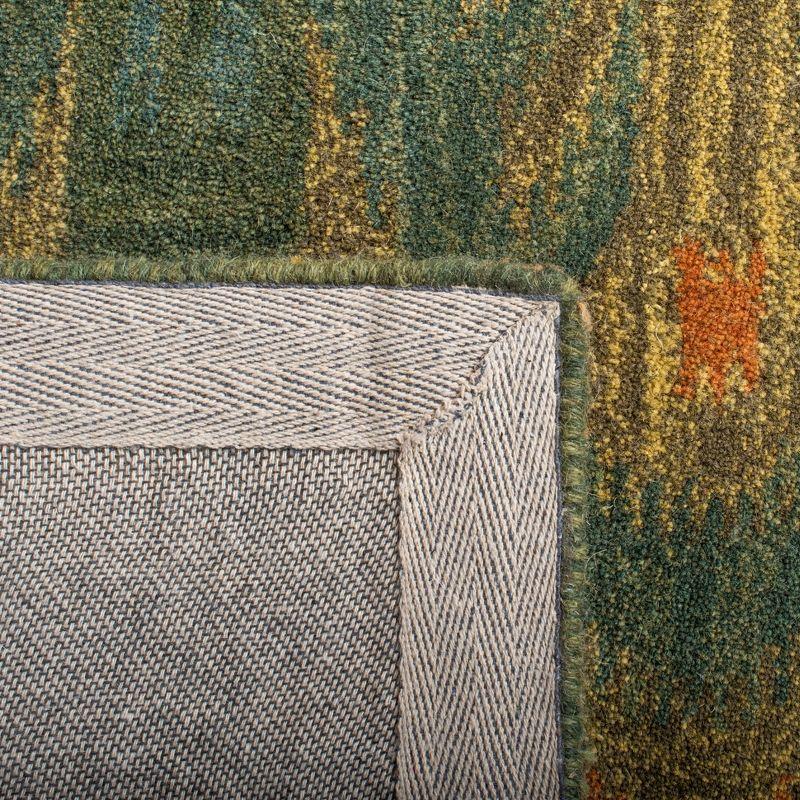 Ikat IKT464 Hand Tufted Area Rug - Olive/Gold - 6'x6' - Safavieh.