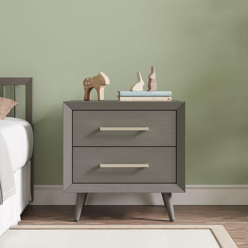Child Craft Cranbrook 2 Drawer Nightstand for Nursery or Bedroom, Large Storage Drawers, Made of Sturdy Pinewood, Baby Safe Finish (Lunar Gray)