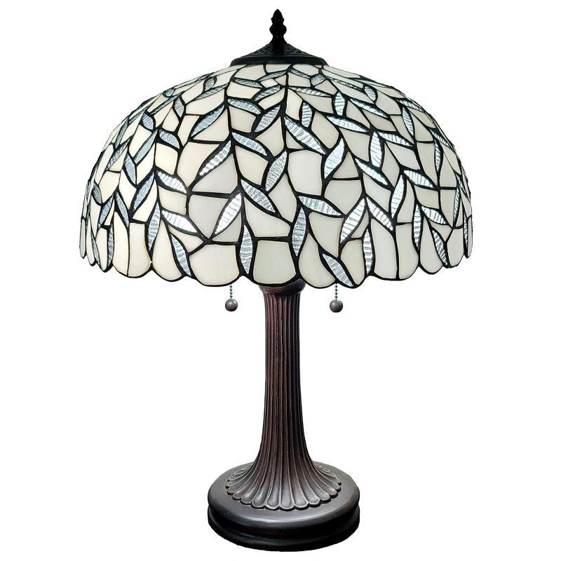 Amora Lighting Tiffany Style Peacock Design Table Lamp 24" Tall