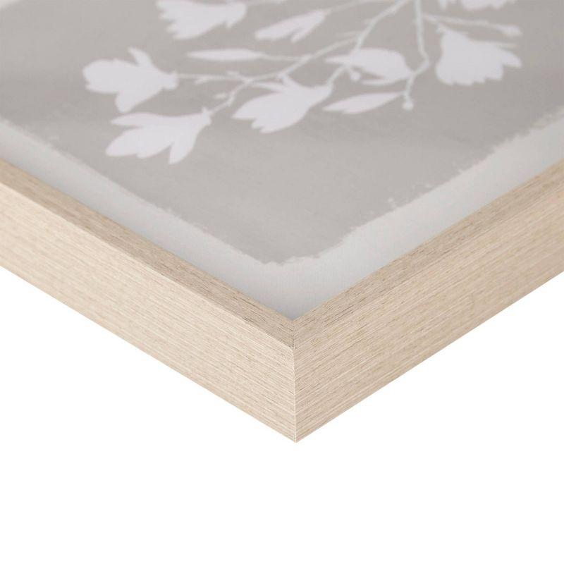 3pc Fair Florets Framed Glass Wall Art Set Beige - Madison Park: Modern Botanical Decor, MDF & Polyethylene