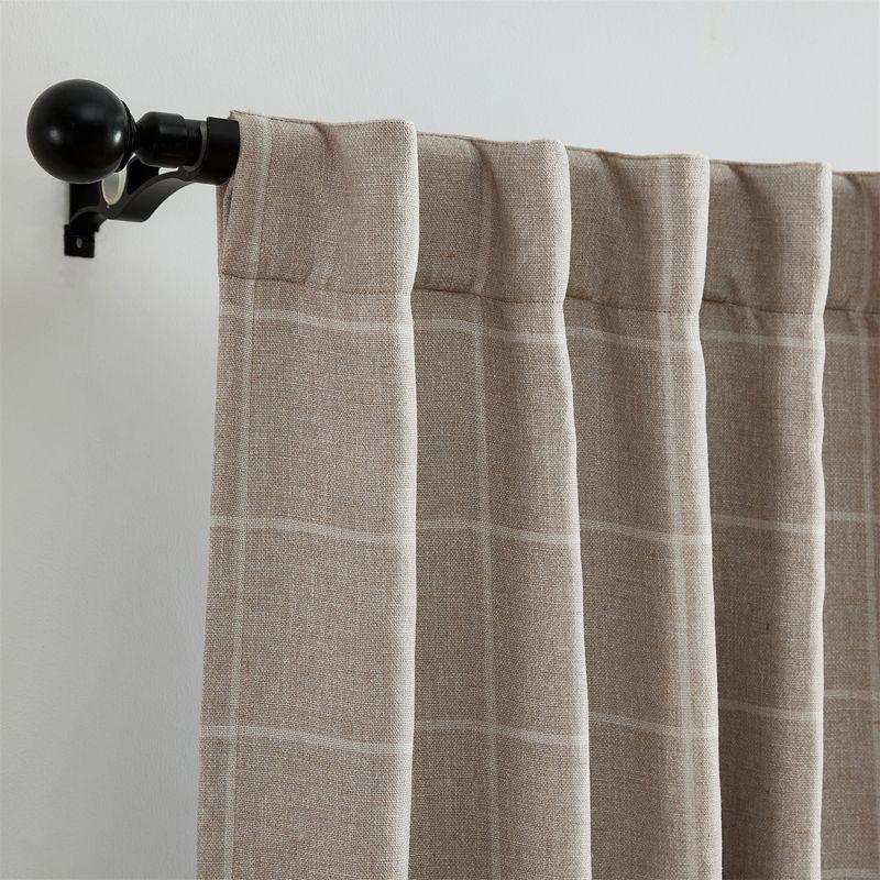 Elrene Sawyer Windowpane Plaid Blackout Window Curtain Panel - Elrene Home Fashions