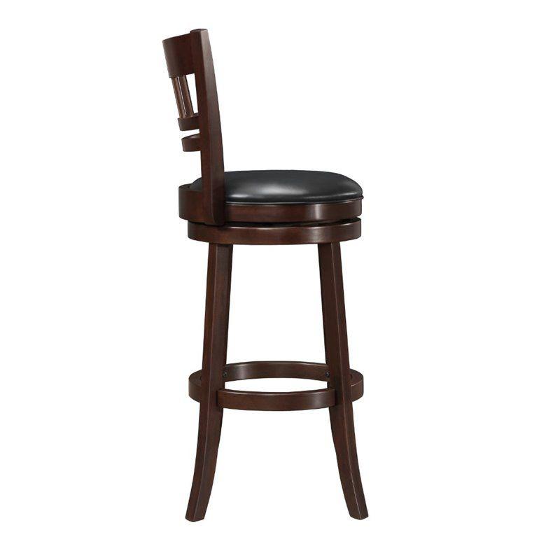 Shapel Faux Leather Swivel Bar Stool in Dark Cherry - Lexicon