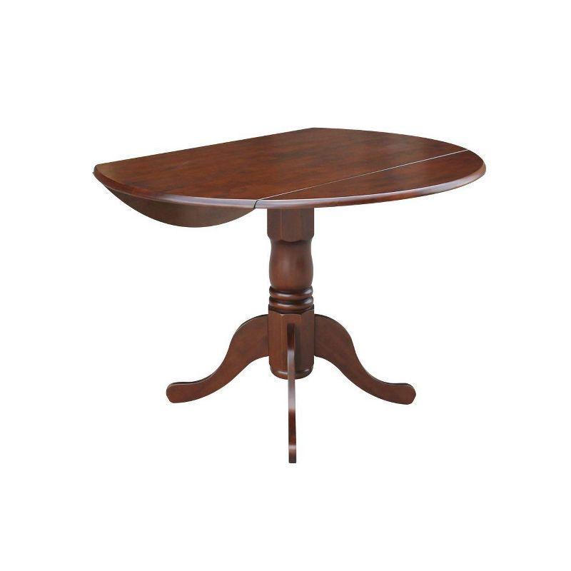 Cottage Charm Espresso 42" Round Wood Extendable Dining Table