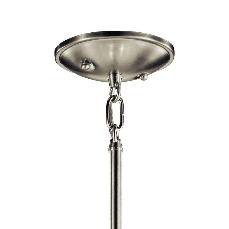 Shailene 14" 3 Light Round Semi Flush with Satin Etched White Diffuser and White Microfiber Shade in Brushed Nickel