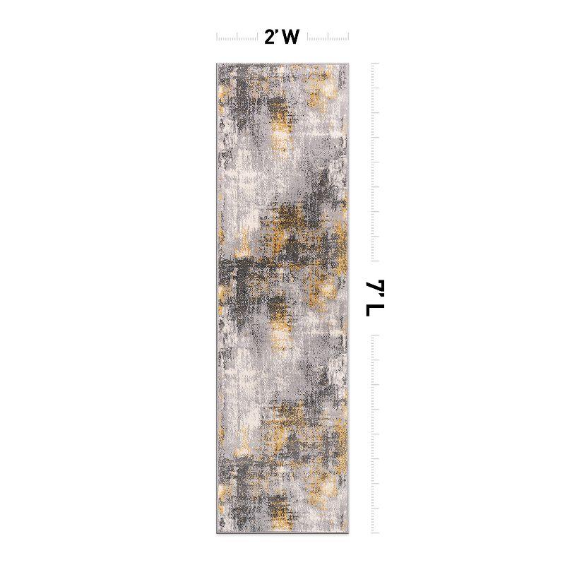 World Rug Gallery Dublin Contemporary Abstract Area Rug - Yellow 2'x7'