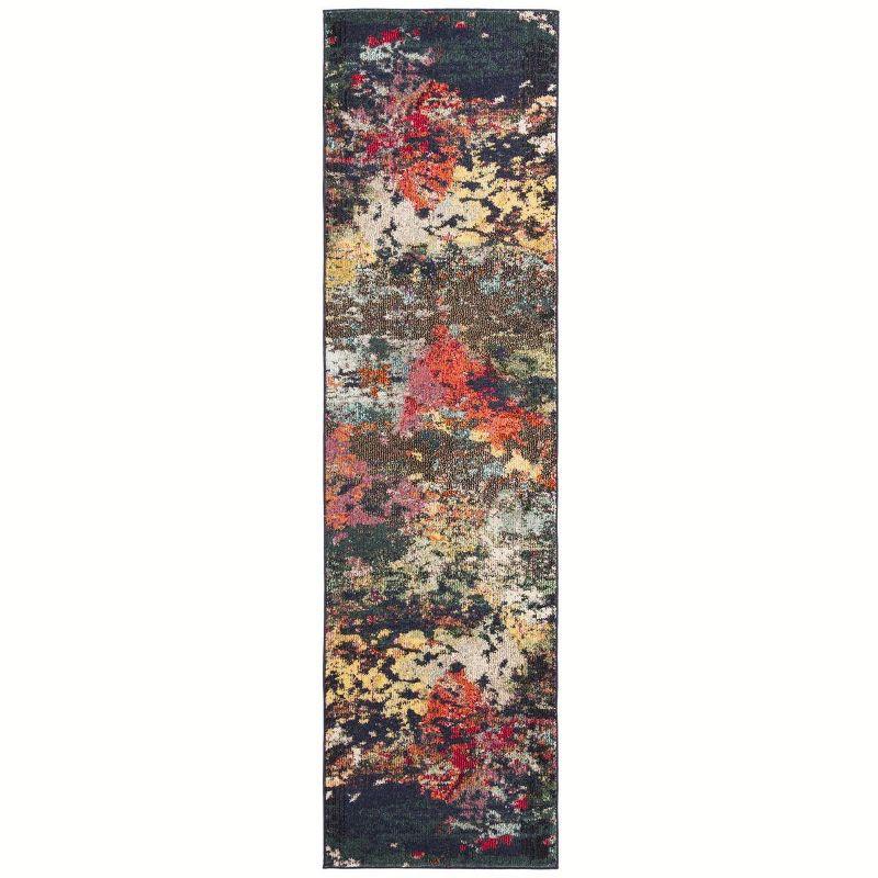 Boho-Chic Multicolor Synthetic 2'2" X 8' Runner Rug