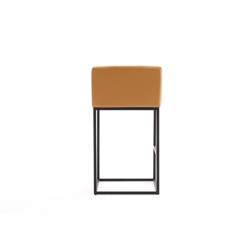 Embassy Metal Counter Height Barstool Clay - Manhattan Comfort: Faux Leather, Low Back, Footrest