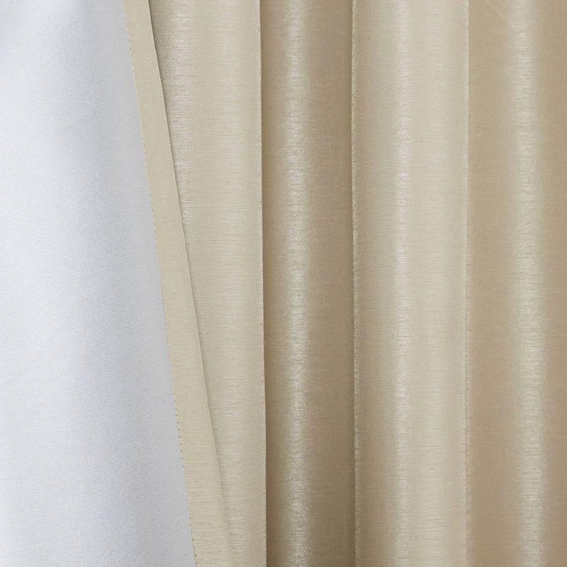 Emilia Faux Silk Twist Tab Total Blackout Window Curtain Panel