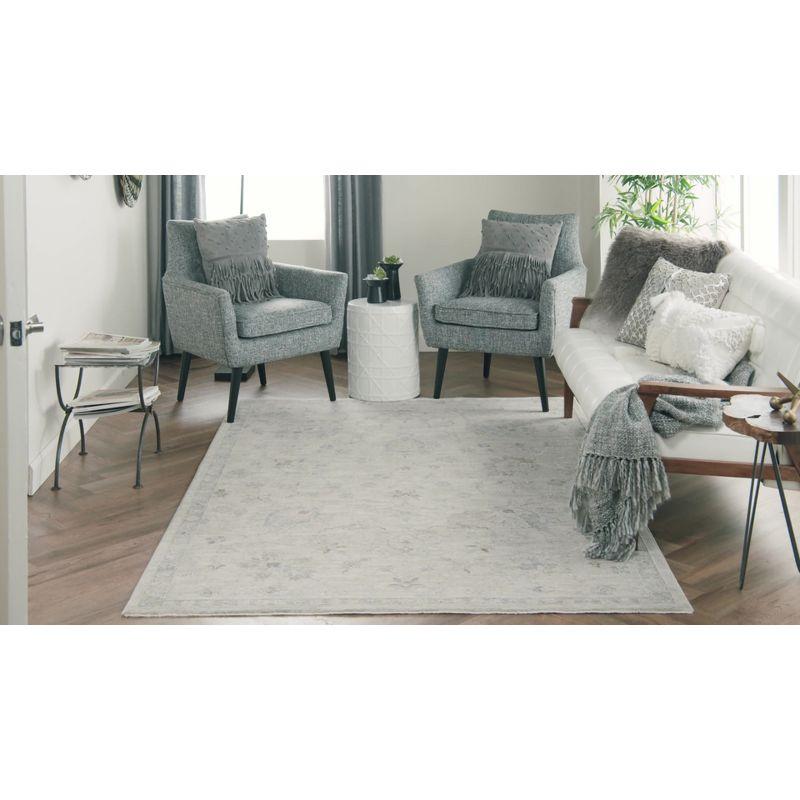 Charcoal Elegance 8' x 10' Hand-Knotted Synthetic Area Rug