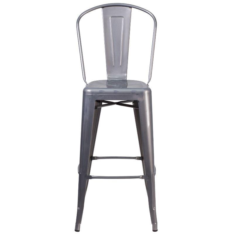 Flash Furniture 30'' High Clear Coated Indoor Barstool with Back