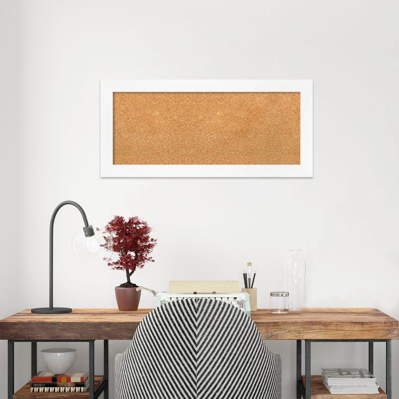 Amanti Art Cabinet White Narrow Framed Corkboard, Natural Cork