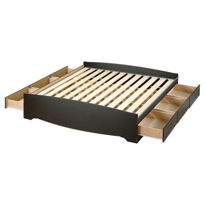 Mate's Platform 6 Drawer Storage Bed King Black - Prepac: Laminated Finish, No Box Spring Needed, CARB Certified