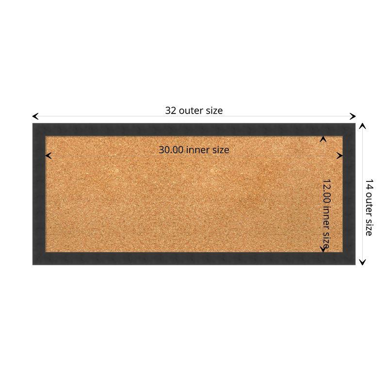 Amanti Art Natural Cork Board Wood Framed Mezzanotte Black Bulletin Board 32 in. x 14 in.