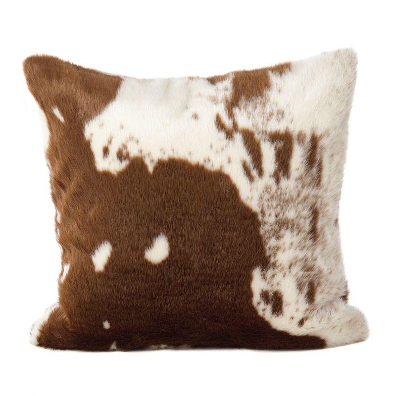 Saro Lifestyle Urban Faux Cowhide Down Filled Throw Pillow