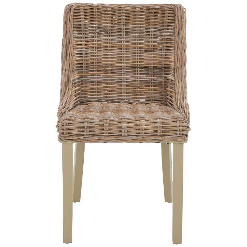 Caprice Gray Rattan and Mahogany Dining Chair Set