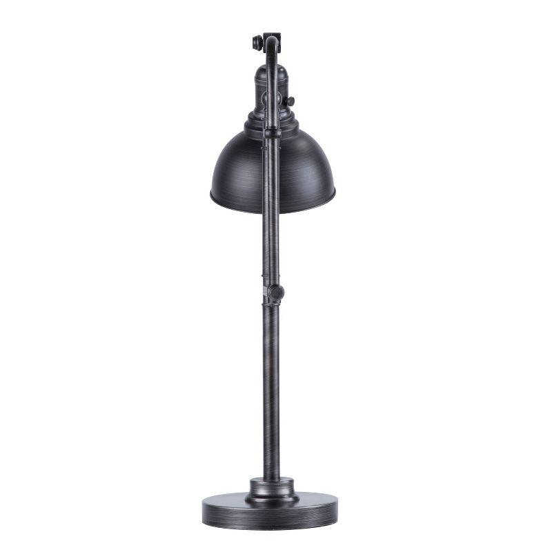 Emery Contemporary Adjustable Silver Metal Table Lamp