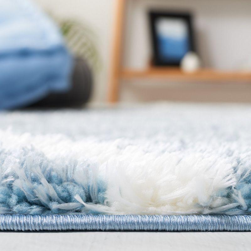 Tahoe Shag THO676 Power Loomed Indoor Accent Rug - Blue/White - 4'x6' - Safavieh