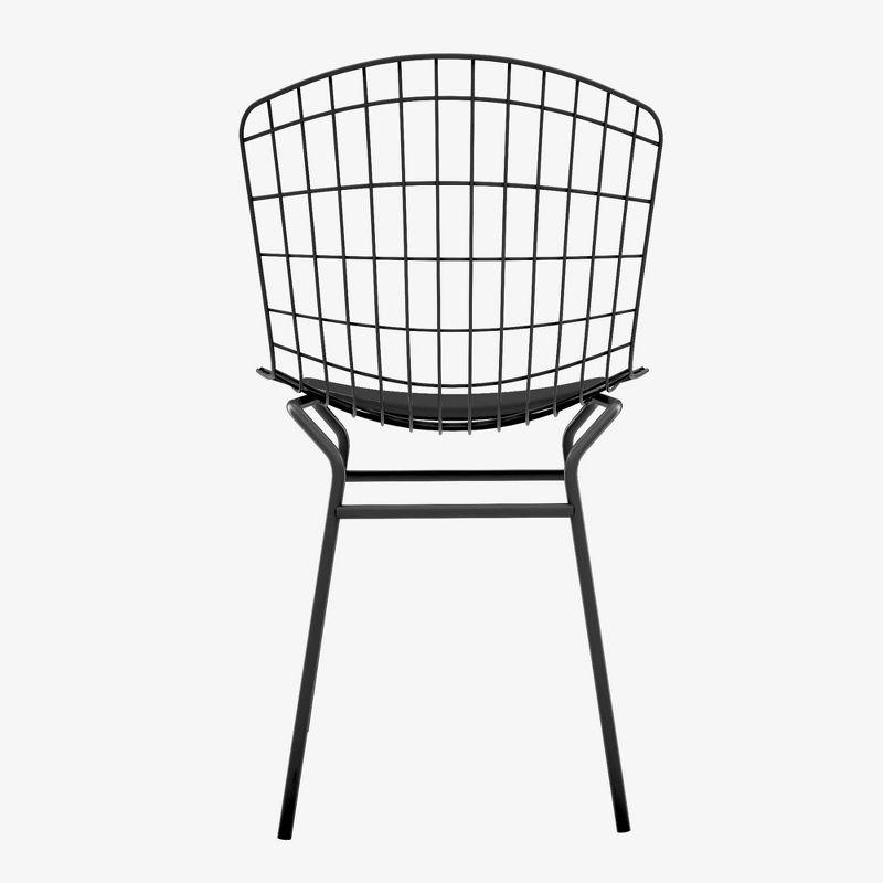 Madeline Black Metal Side Chair with Cushion