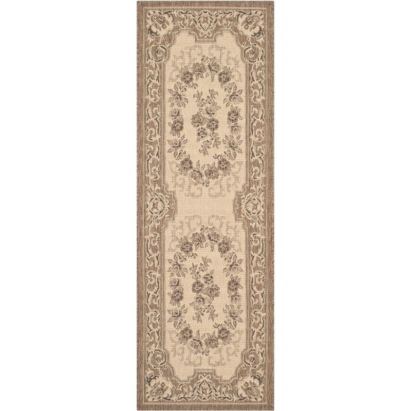 Courtyard CY7208 Power Loomed Indoor/Outdoor Runner Rug - Creme/Brown - 2'3"x10' - Safavieh.