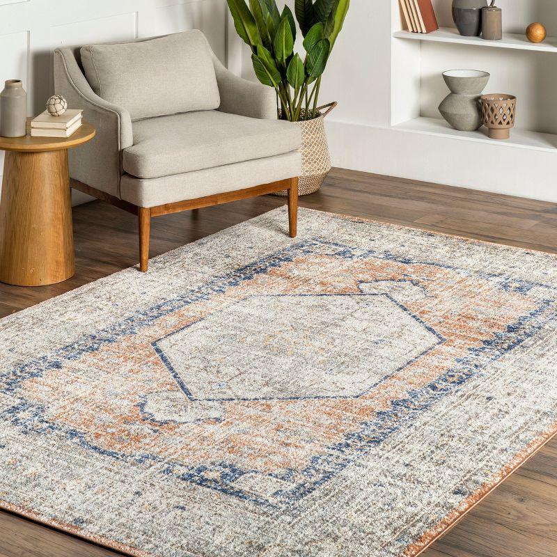 Nuloom Jacquie Machine Washable Vintage Floral Area Rug