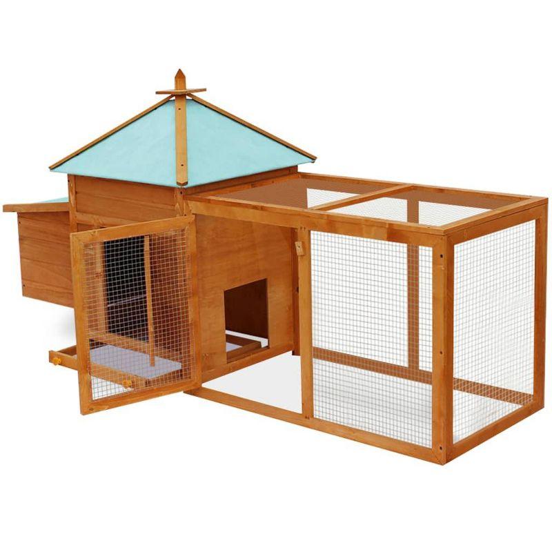 vidaXL Chicken Coop Brown Solid firwood, plywood, galvanized steel Large