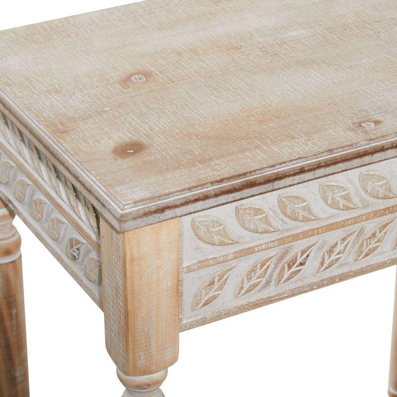 Set of 2 Farmhouse Wood Accent Tables Light Brown - Olivia & May: No Assembly Required, Living Room Furniture Set