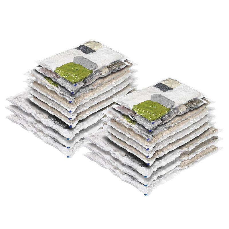 Clear Vinyl 18-Pack Vacuum Storage Bags for Bedding and Linens