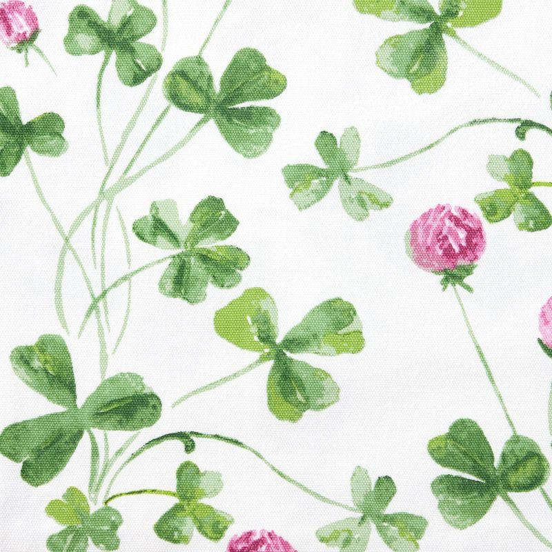 Clover Meadow White and Green Fabric Placemats, 13"x17.5", Set of 4