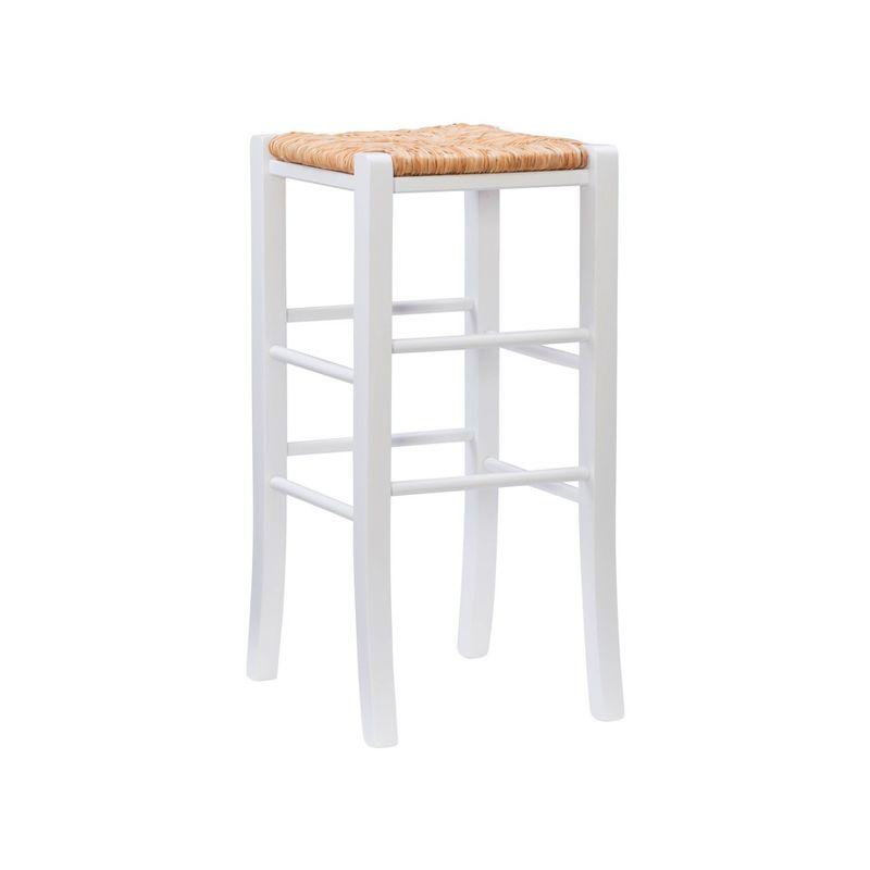 Gianna 37" White Solid Wood Backless Barstools, Set of 2