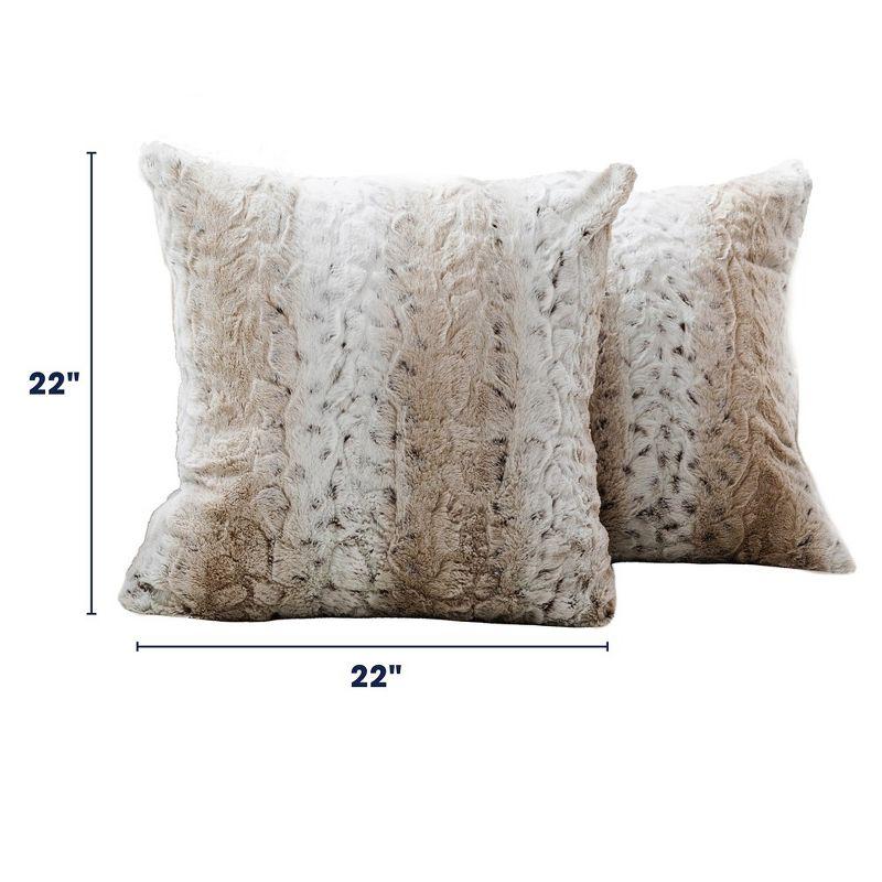 Cheer Collection Animal Print Faux Fur Throw Pillow (Set of 2)