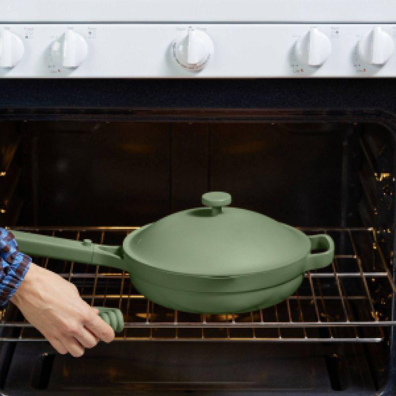 Sage Green 10.5" Aluminum Ceramic Nonstick Pan with Lid