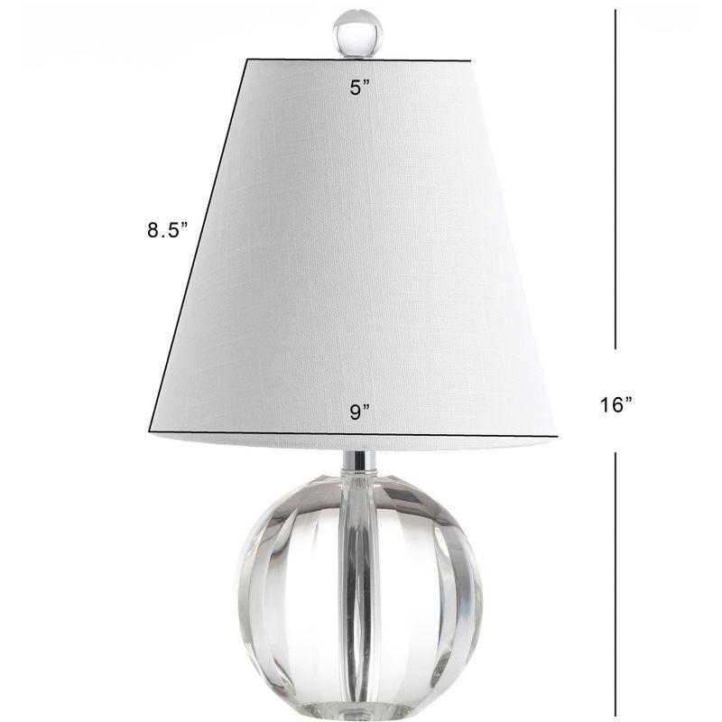 Goddard 16" Clear Crystal Ball LED Table Lamp with White Linen Shade