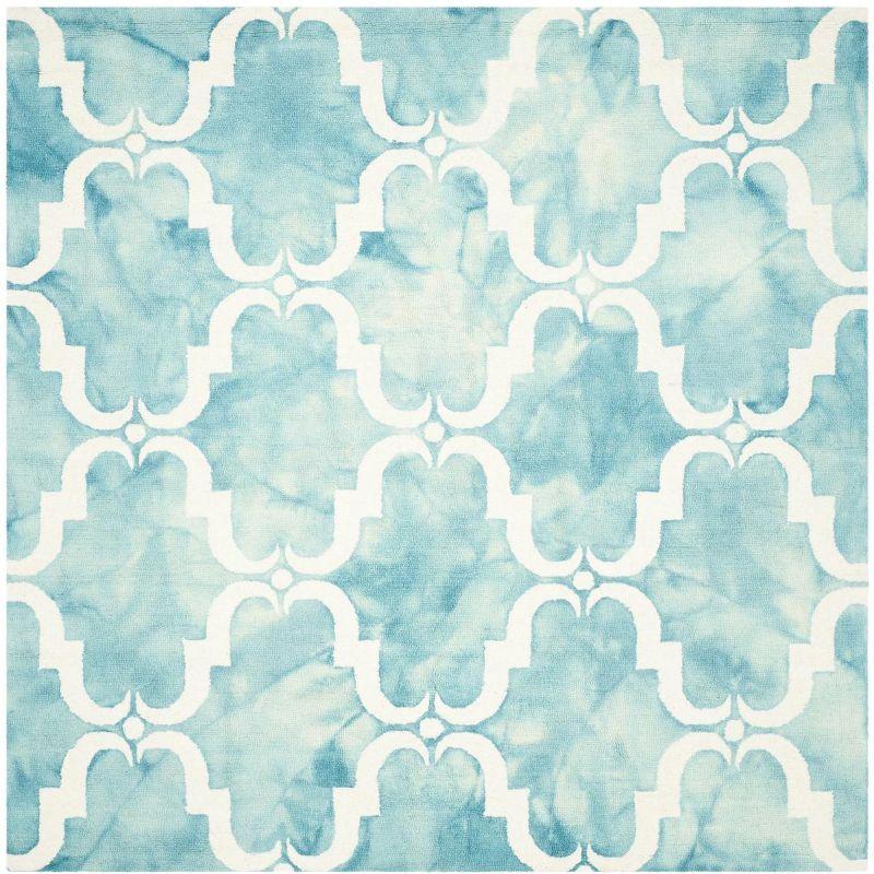 Dip Dye DDY536 Hand Tufted Indoor Area Rug - Turquoise/Ivory - 7'x7' - Safavieh