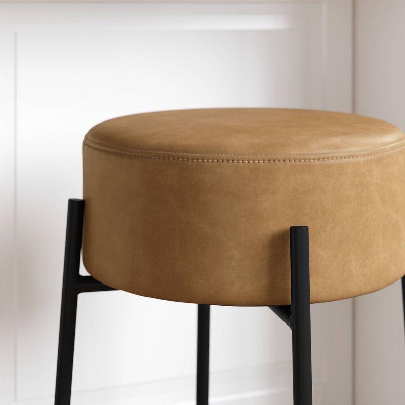 Upholstered Counter Stool with Metal Frame
