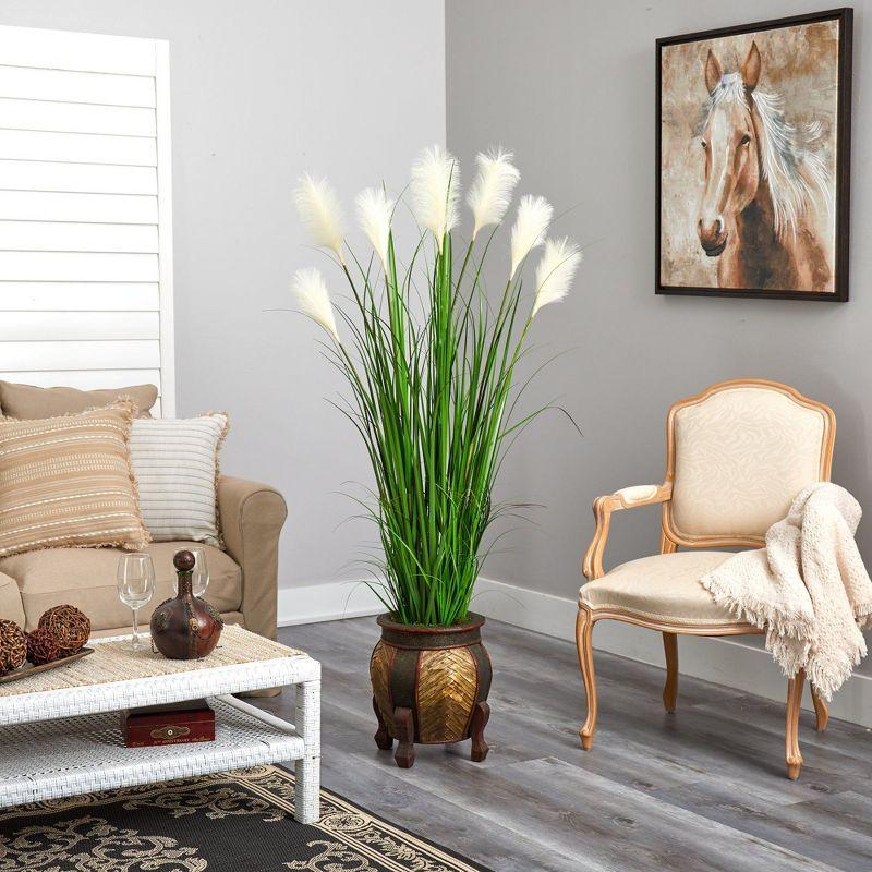 Primrue 63'' Faux Grass in Wood Planter