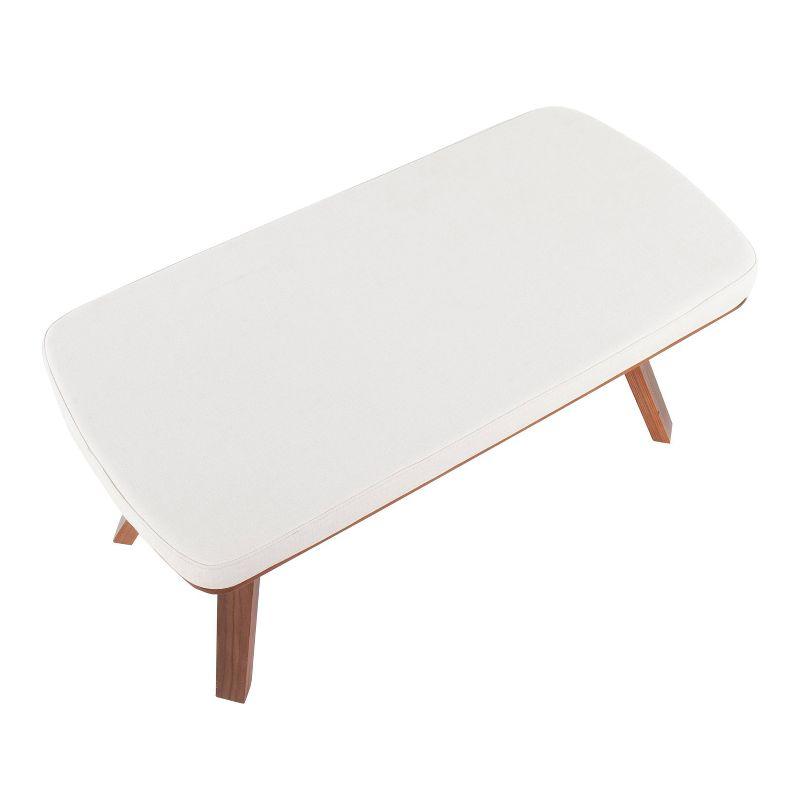 42" Folia Bench Polyester/Wood Walnut/Cream - LumiSource